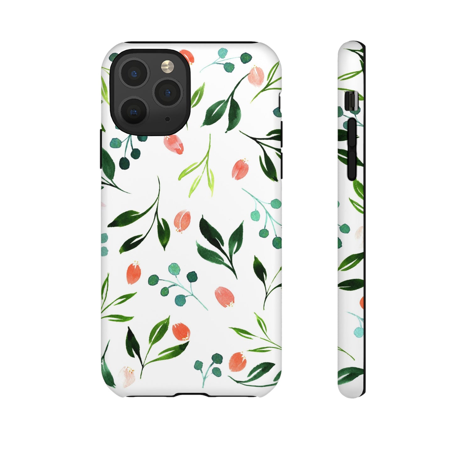 Green Floral Tough iPhone Case