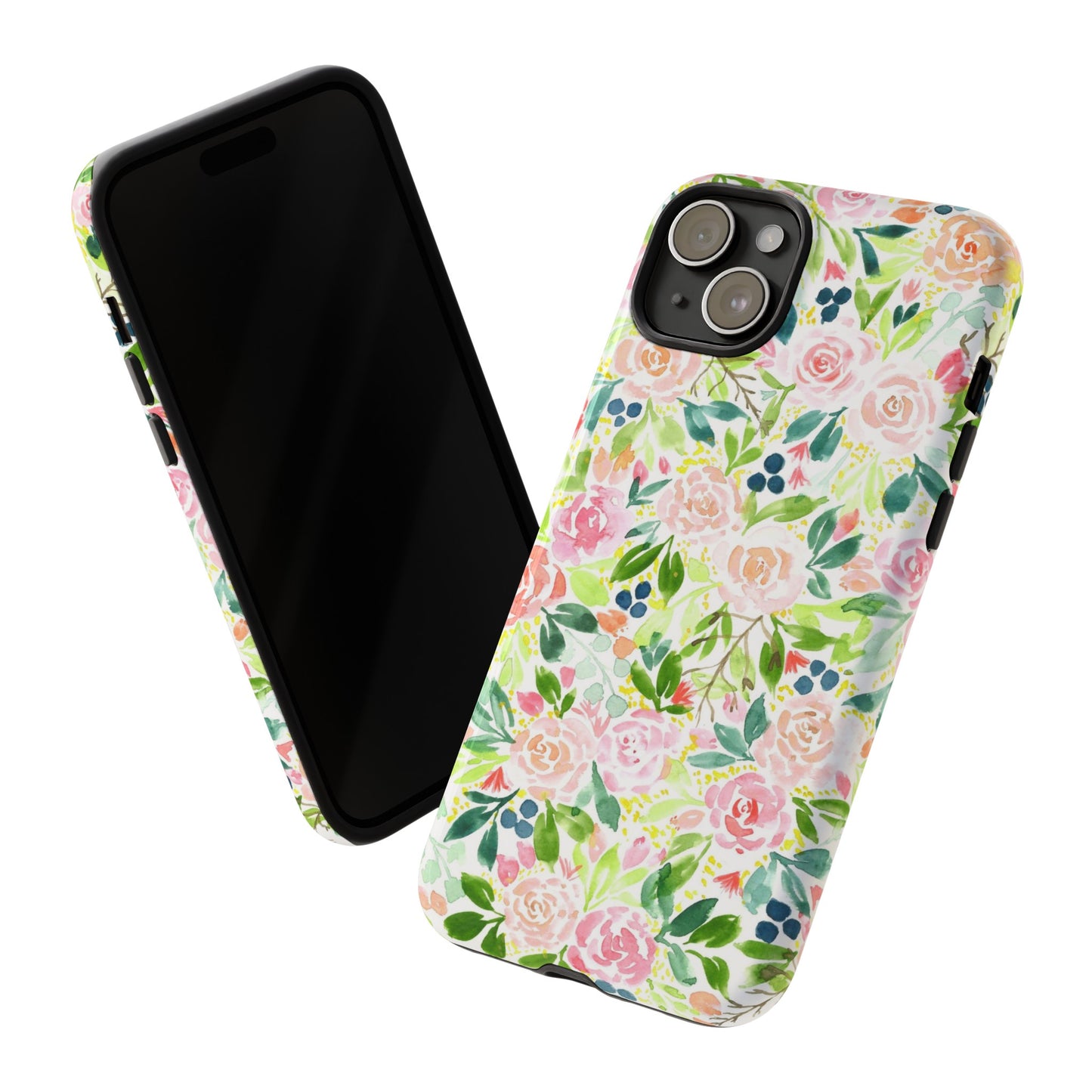 Pink Rose Pattern Tough iPhone Case