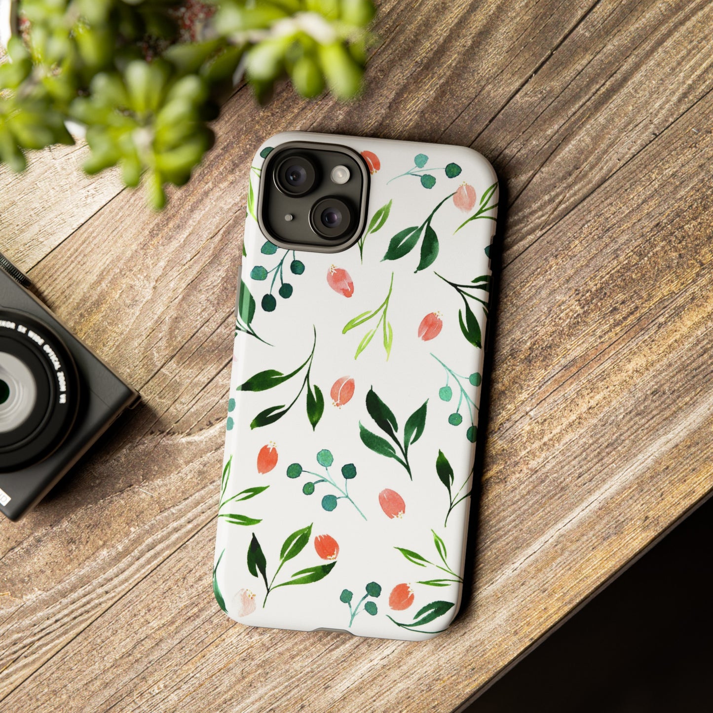 Green Floral Tough iPhone Case