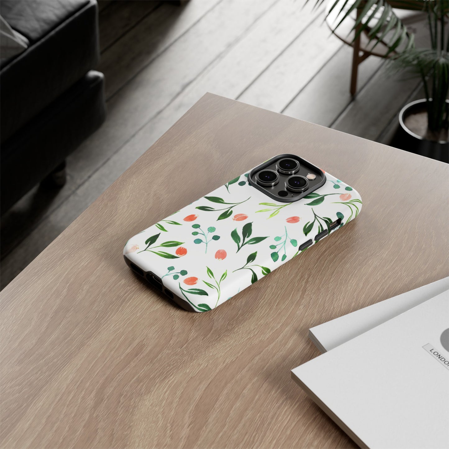 Green Floral Tough iPhone Case