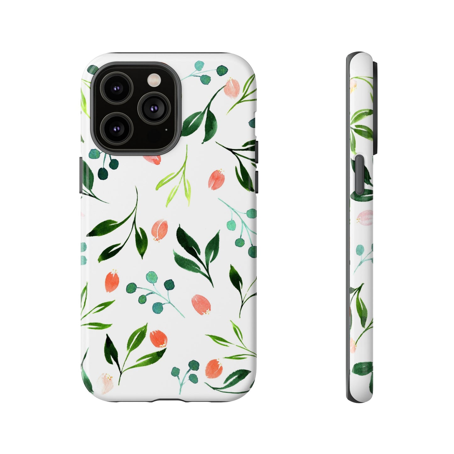 Green Floral Tough iPhone Case