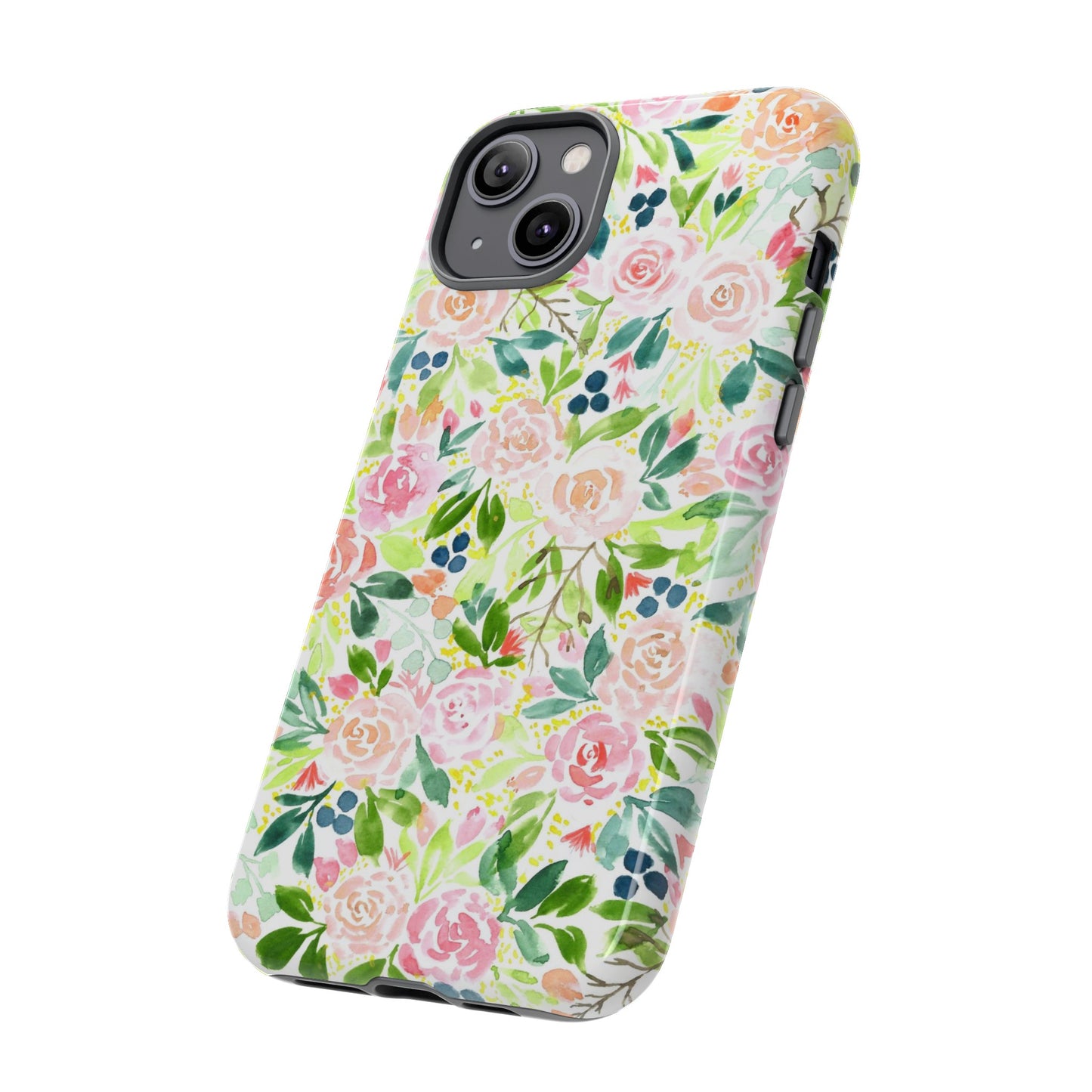 Pink Rose Pattern Tough iPhone Case