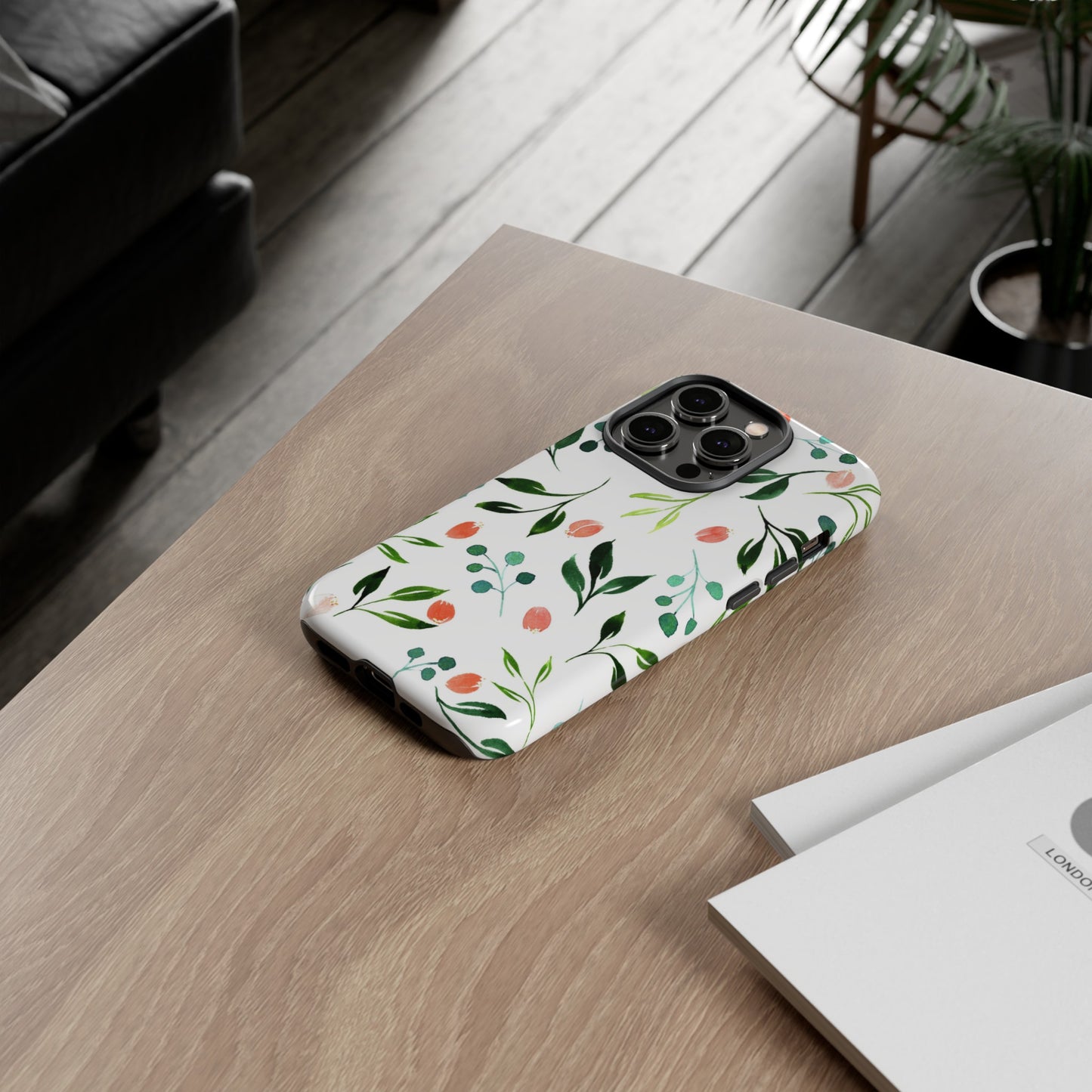 Green Floral Tough iPhone Case