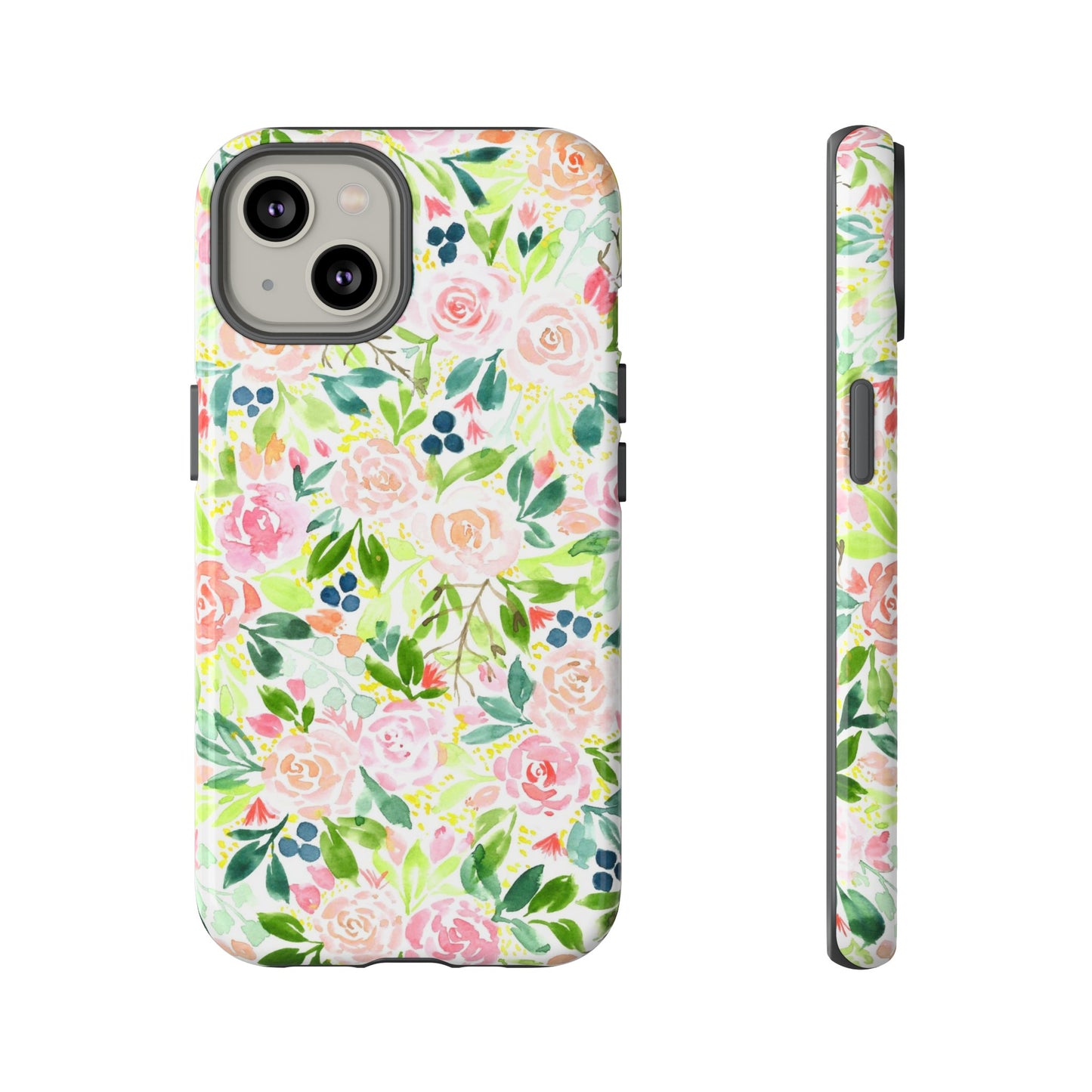 Pink Rose Pattern Tough iPhone Case