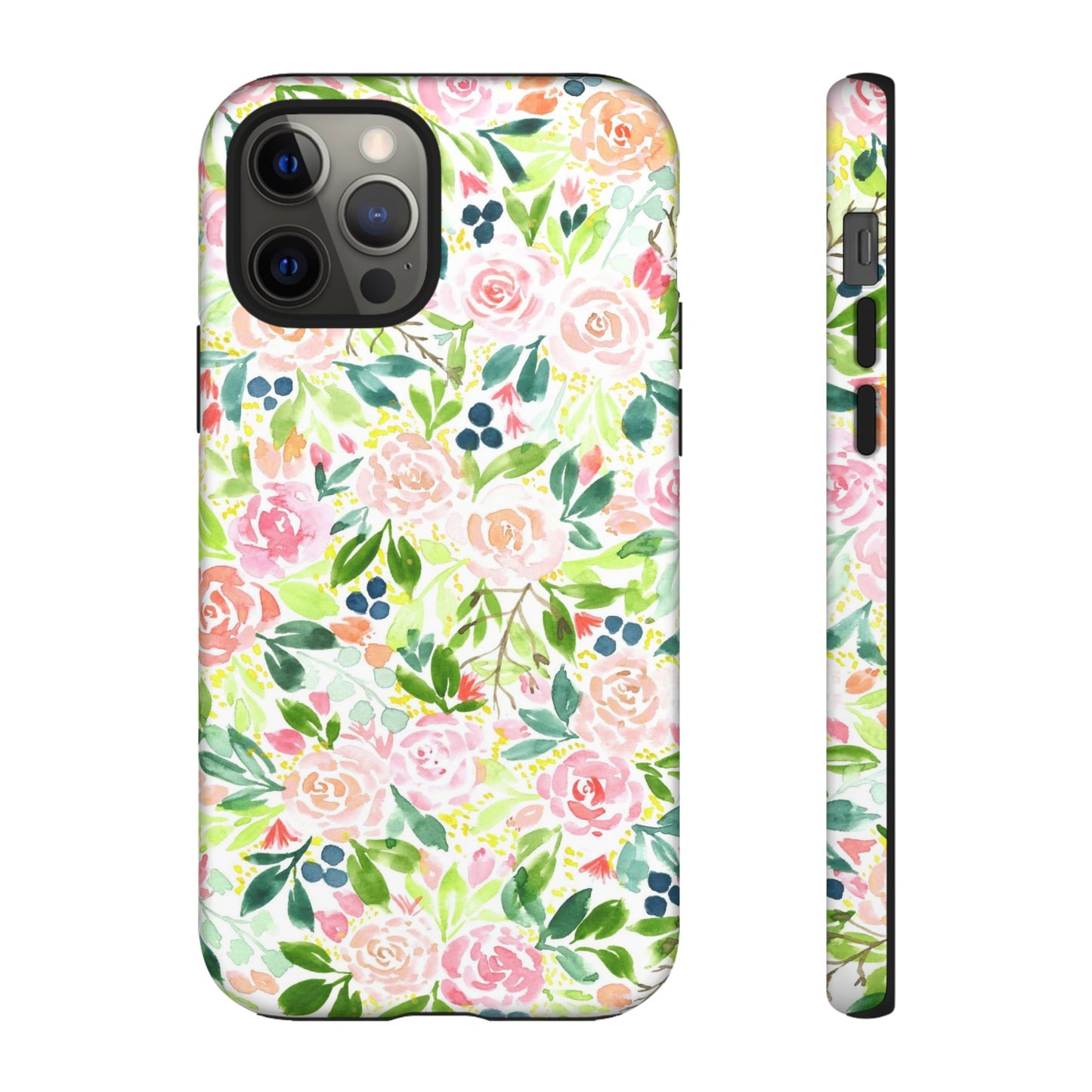 Pink Rose Pattern Tough iPhone Case