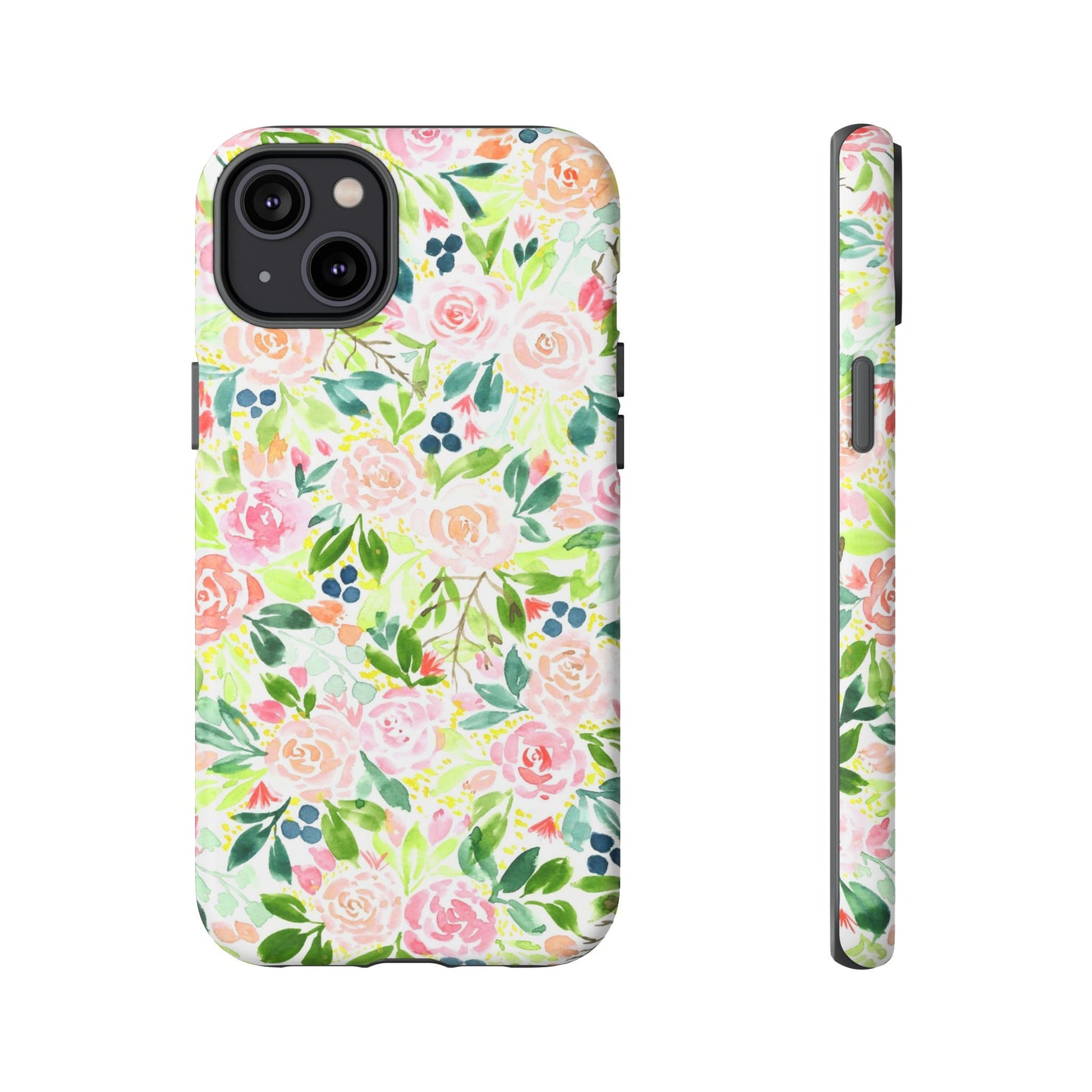 Pink Rose Pattern Tough iPhone Case