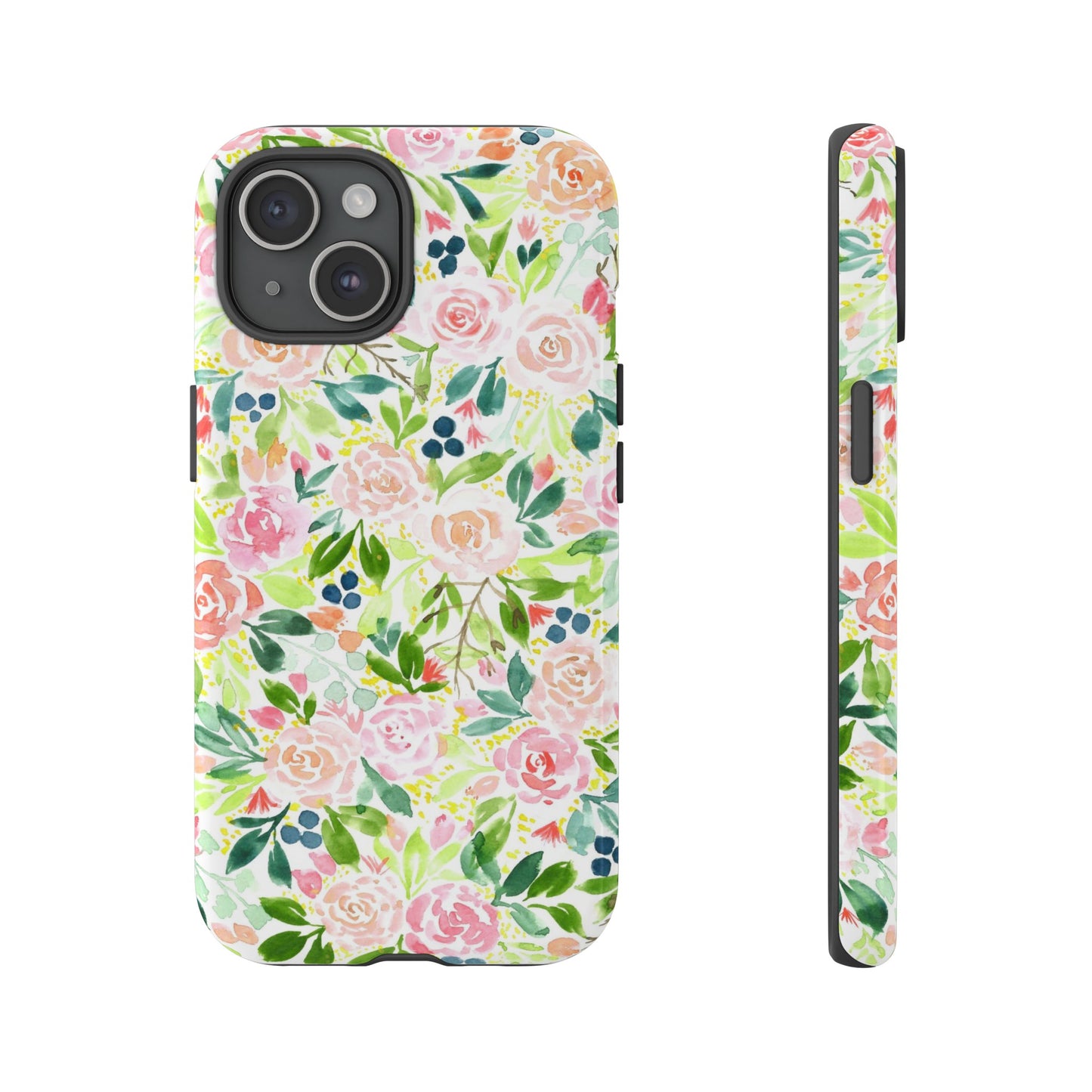 Pink Rose Pattern Tough iPhone Case