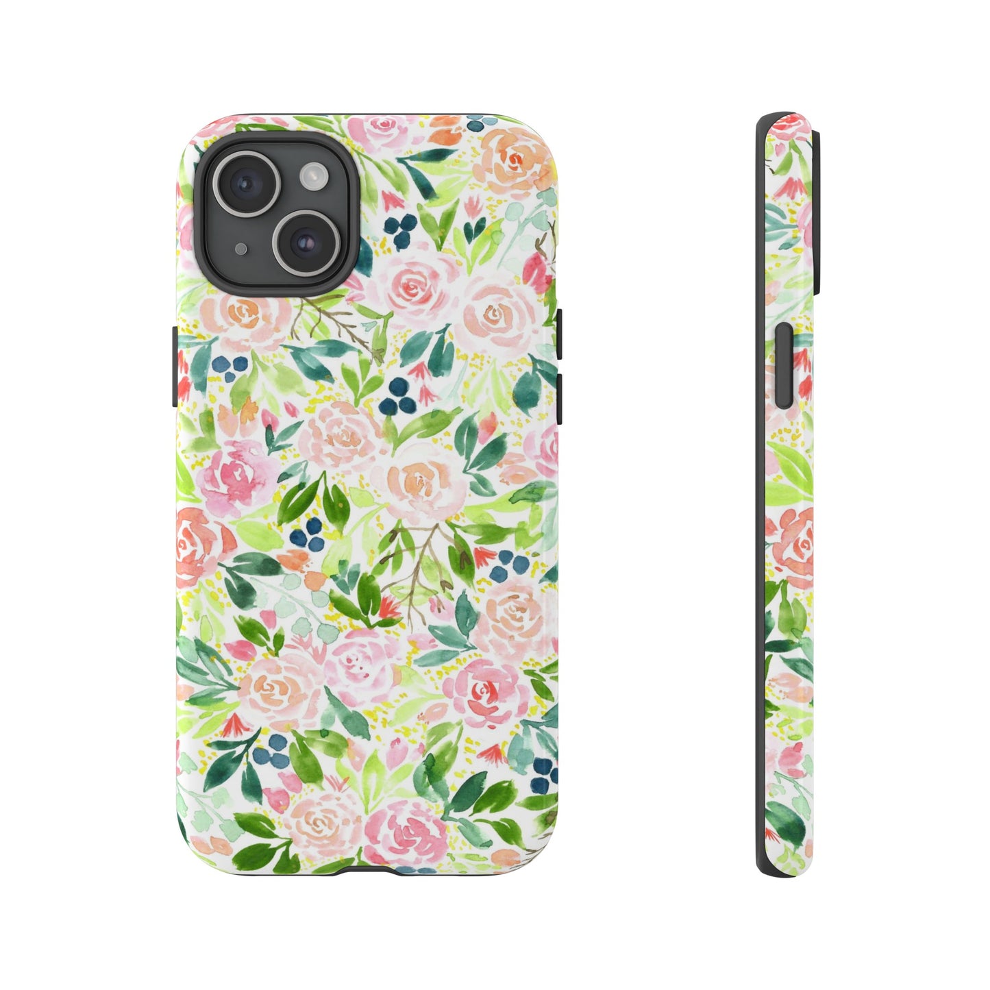 Pink Rose Pattern Tough iPhone Case