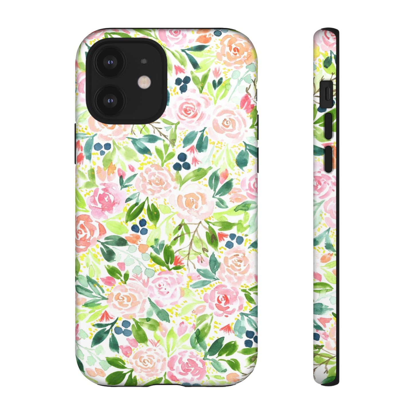 Pink Rose Pattern Tough iPhone Case