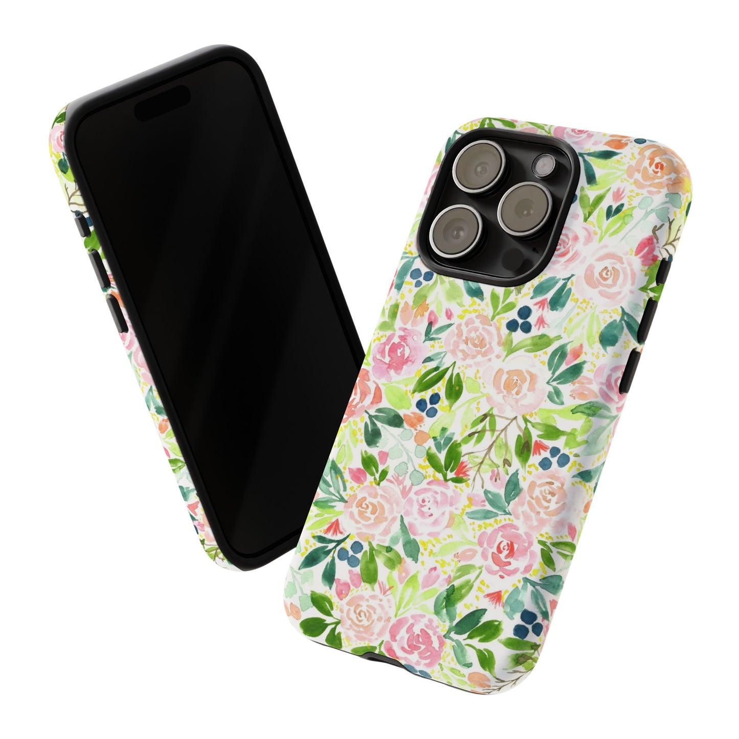 Pink Rose Pattern Tough iPhone Case