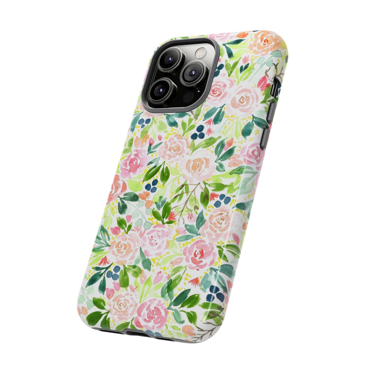 Pink Rose Pattern Tough iPhone Case