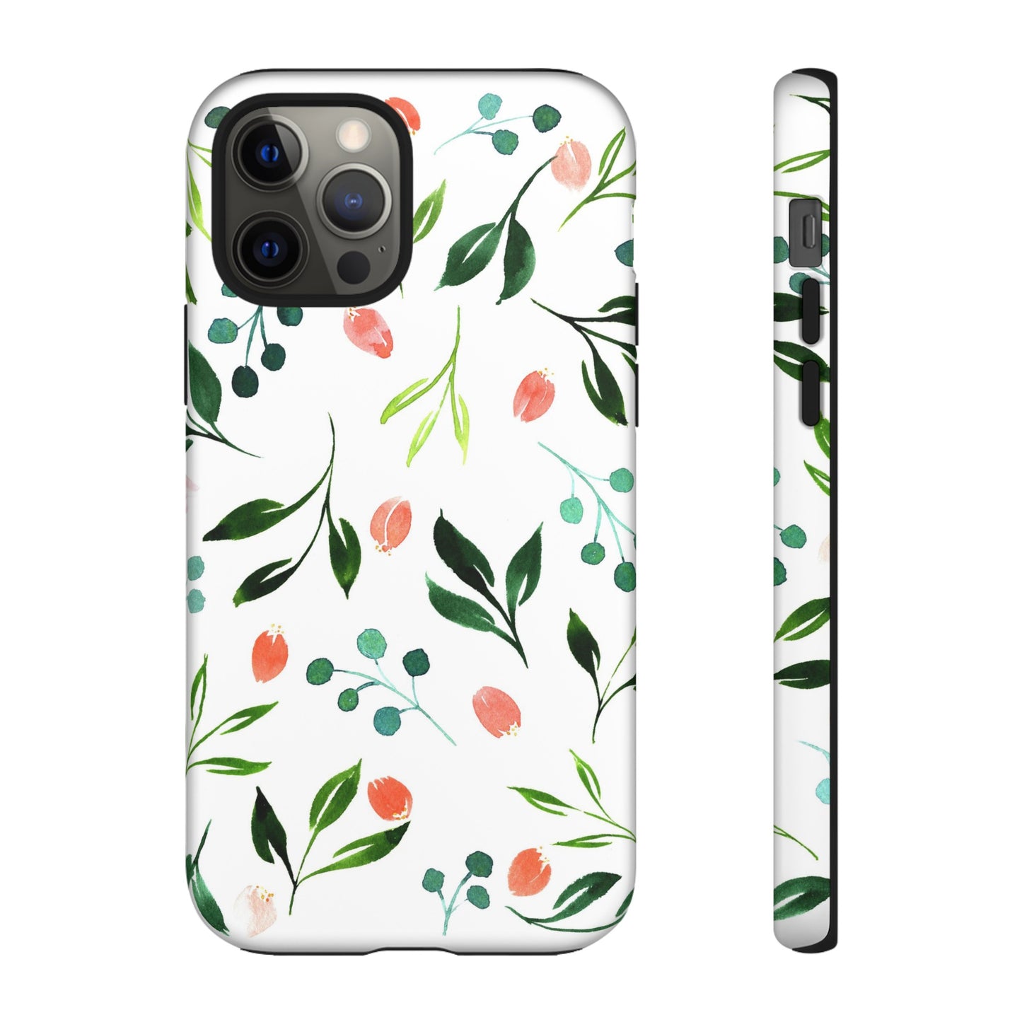 Green Floral Tough iPhone Case