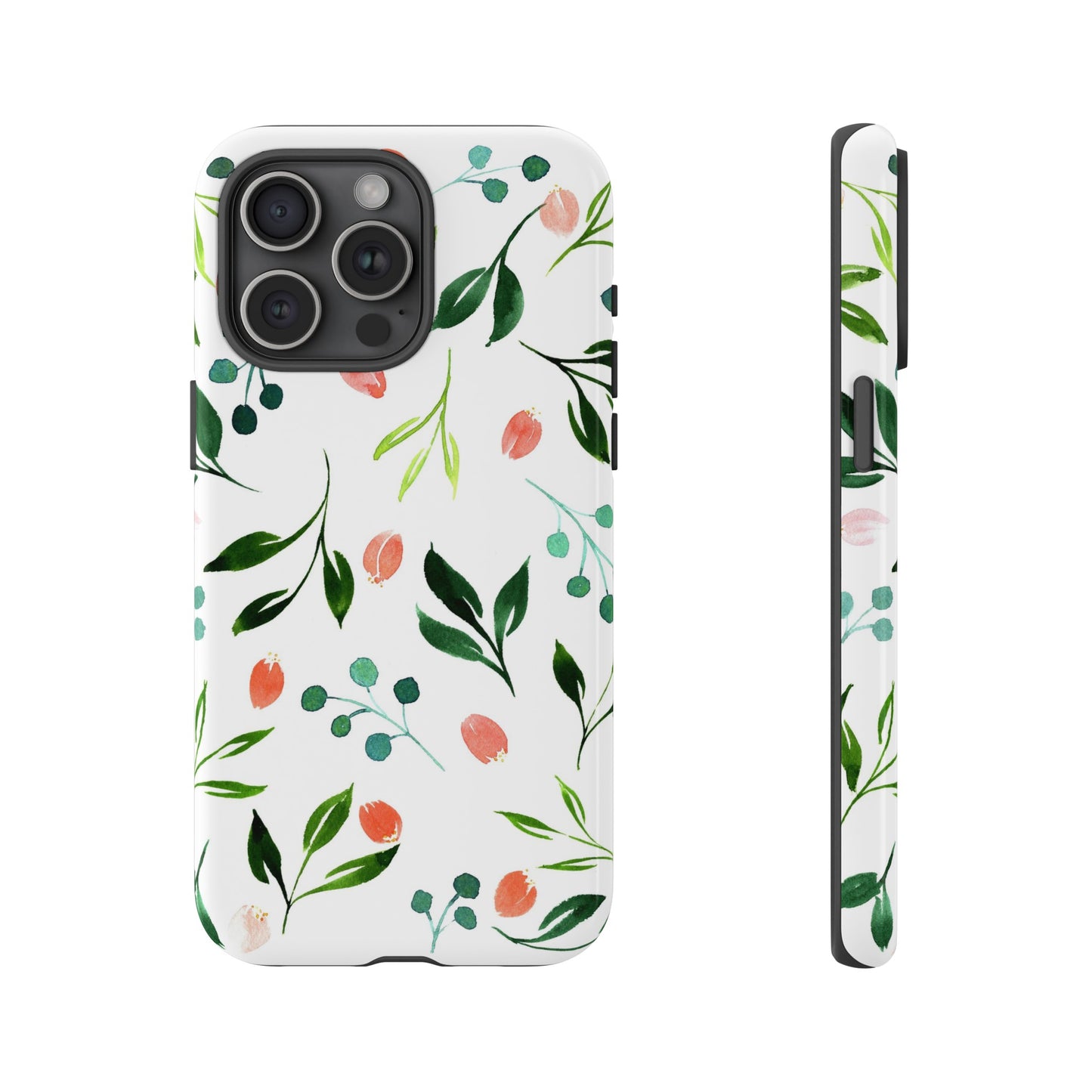 Green Floral Tough iPhone Case