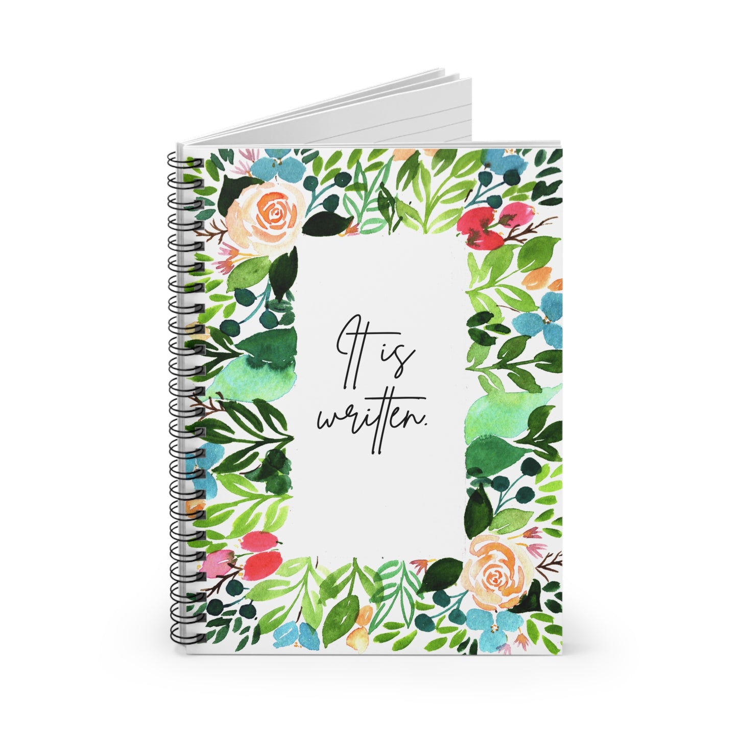 "It Is Written" Scripture Spiral Notebook - Ruled Line