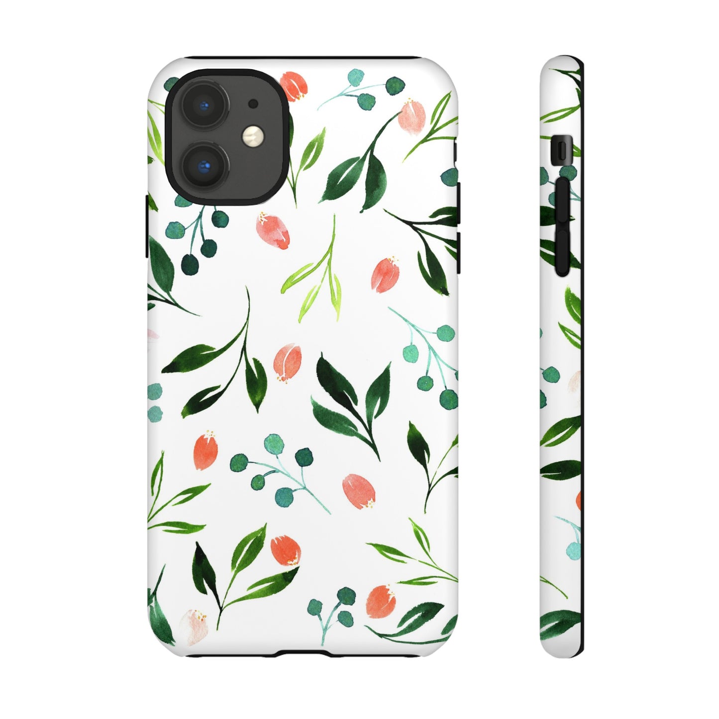 Green Floral Tough iPhone Case