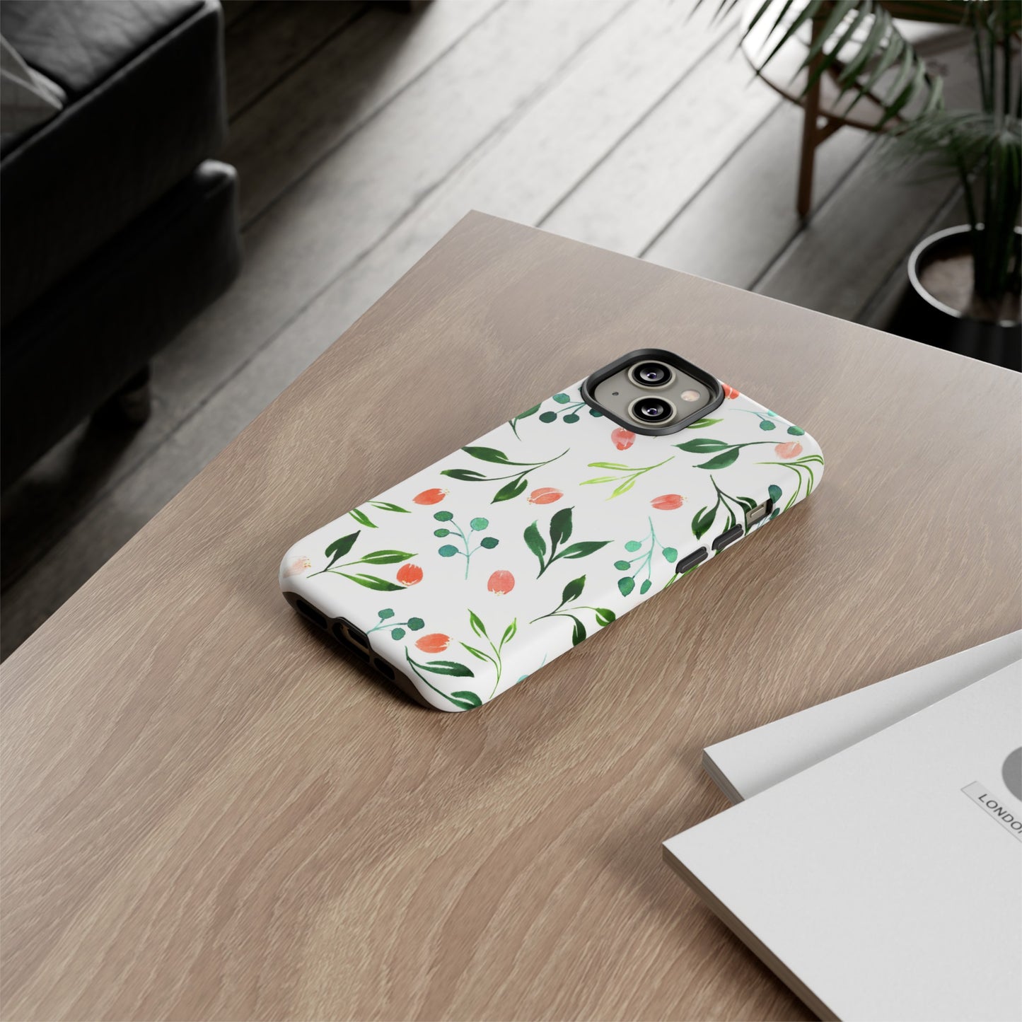 Green Floral Tough iPhone Case