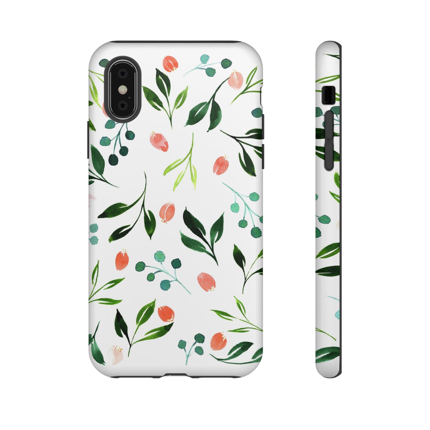 Green Floral Tough iPhone Case