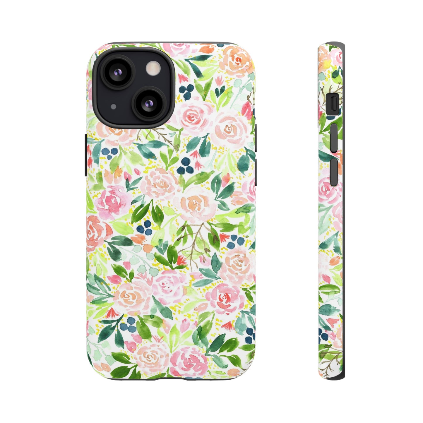 Pink Rose Pattern Tough iPhone Case