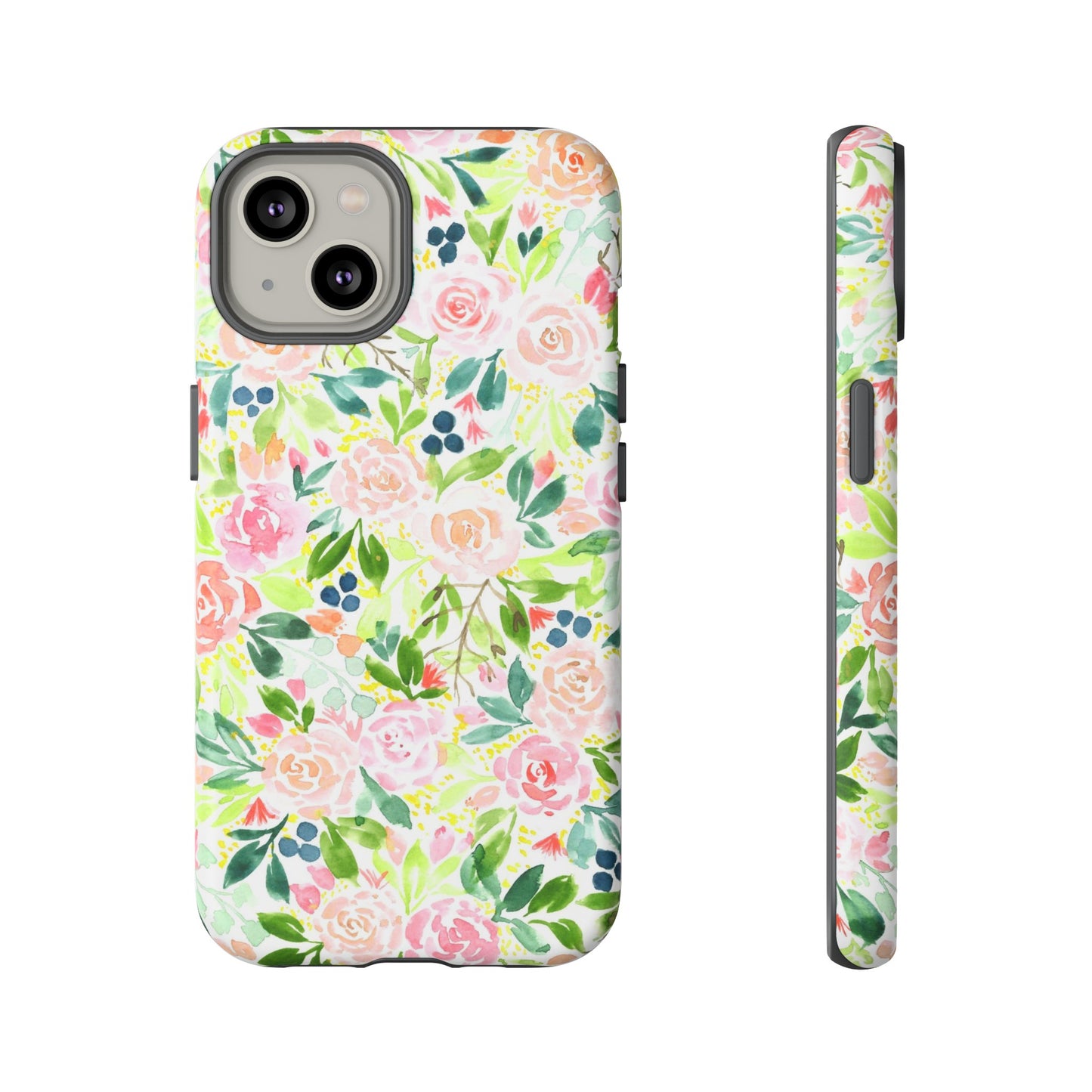 Pink Rose Pattern Tough iPhone Case