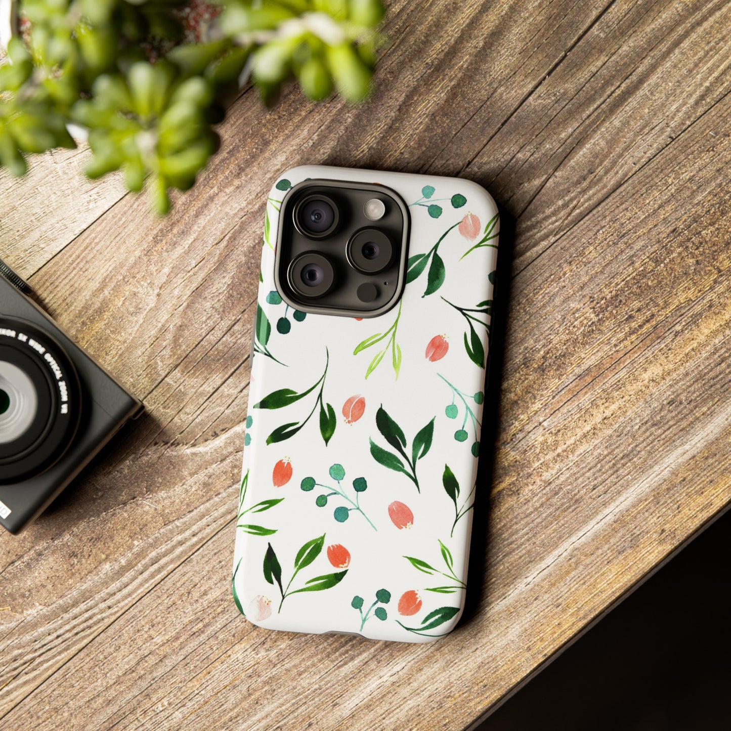 Green Floral Tough iPhone Case