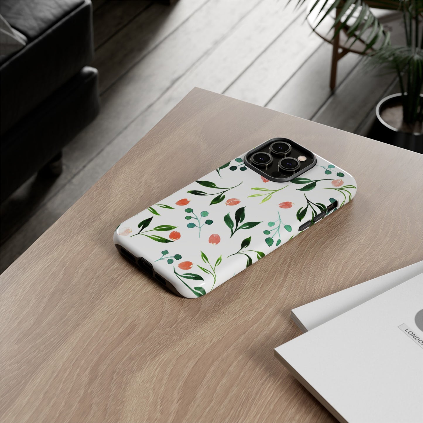 Green Floral Tough iPhone Case