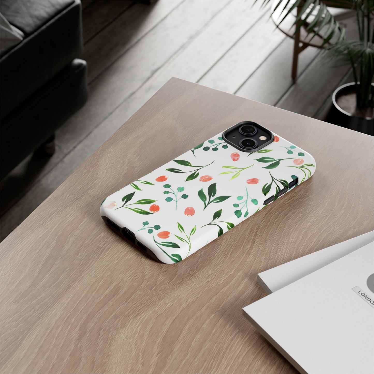 Green Floral Tough iPhone Case