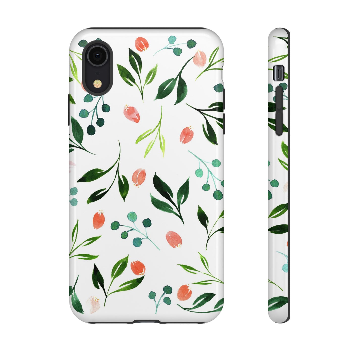 Green Floral Tough iPhone Case