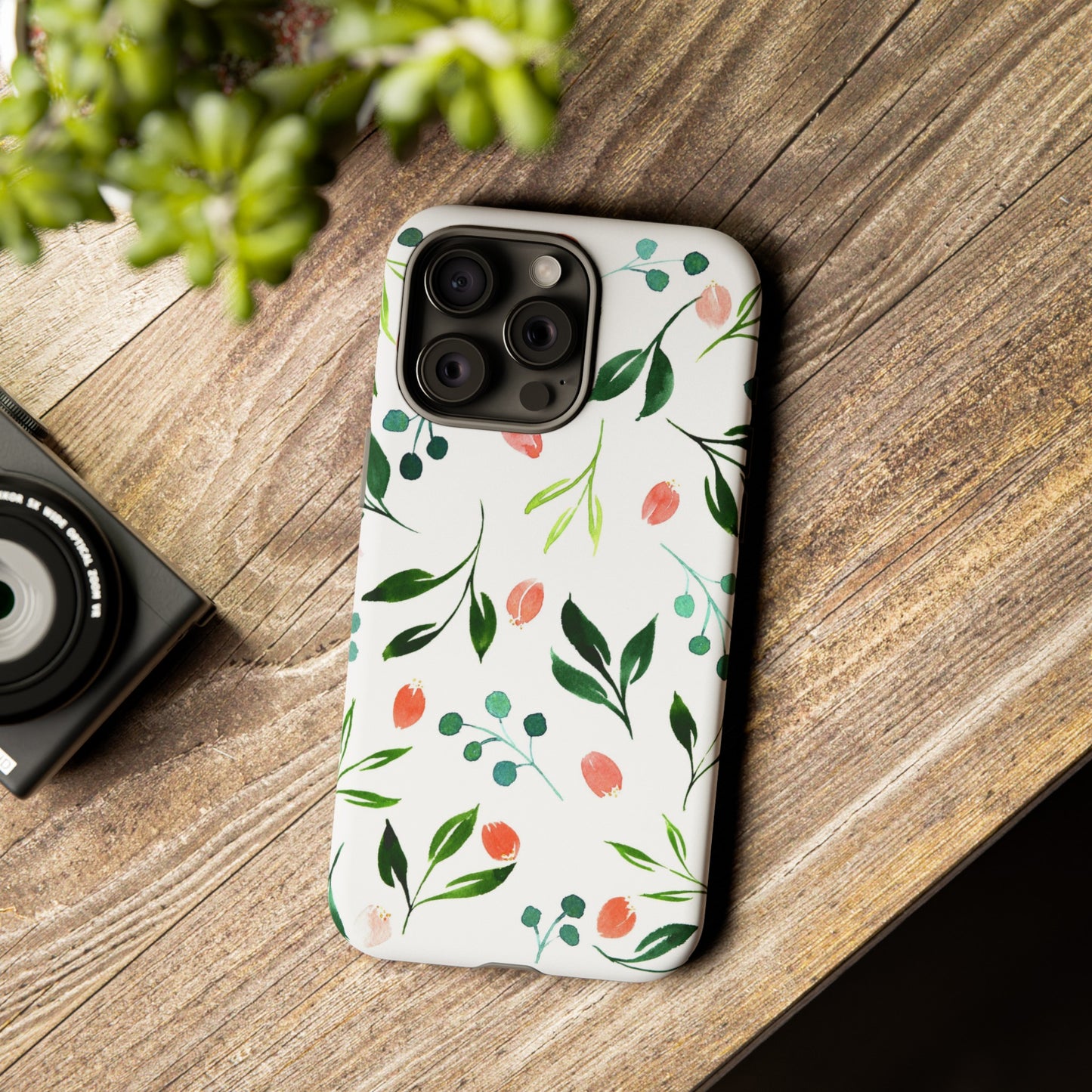 Green Floral Tough iPhone Case