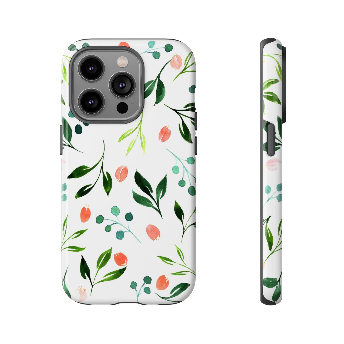 Green Floral Tough iPhone Case