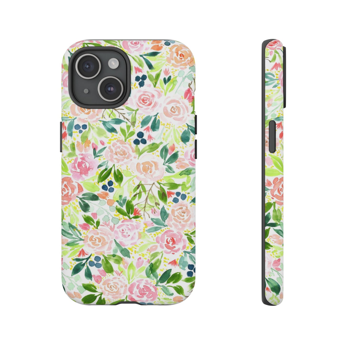 Pink Rose Pattern Tough iPhone Case