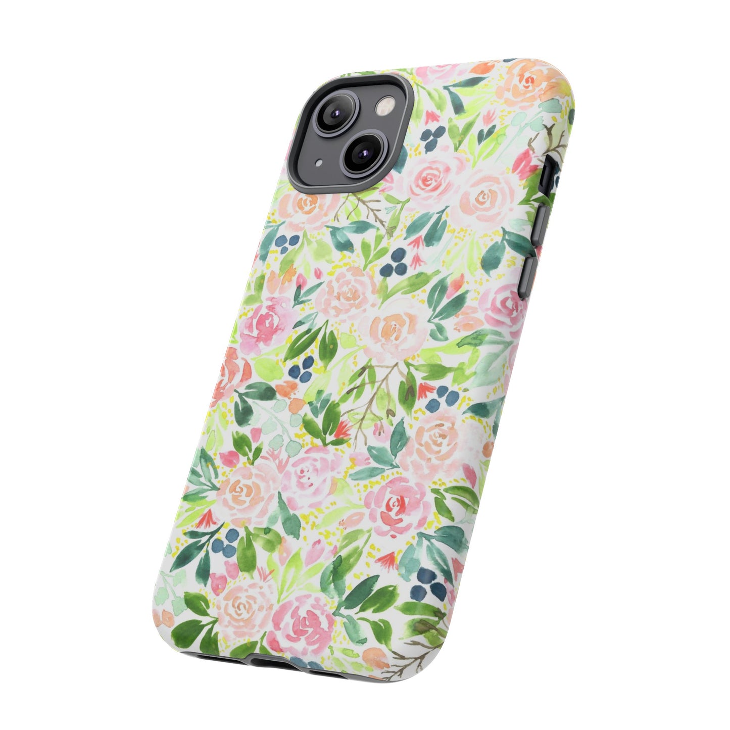 Pink Rose Pattern Tough iPhone Case