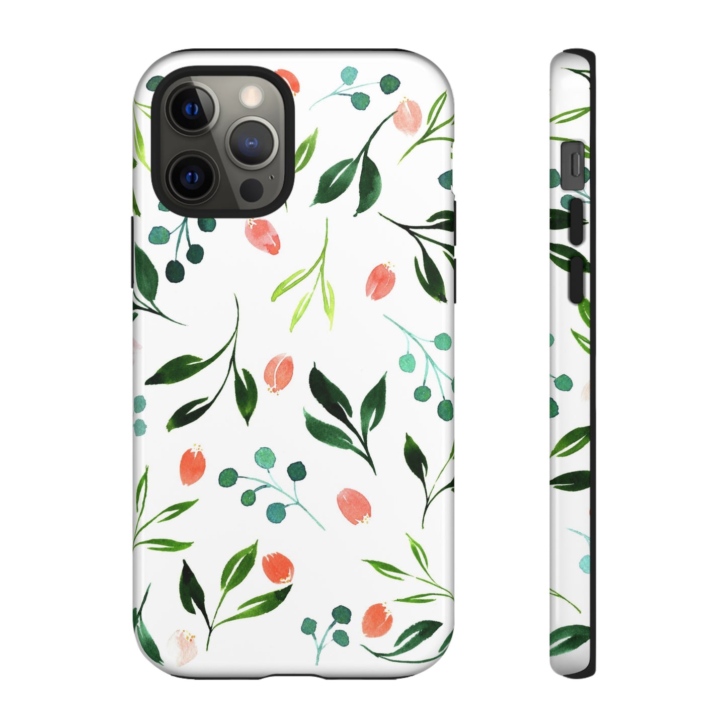 Green Floral Tough iPhone Case