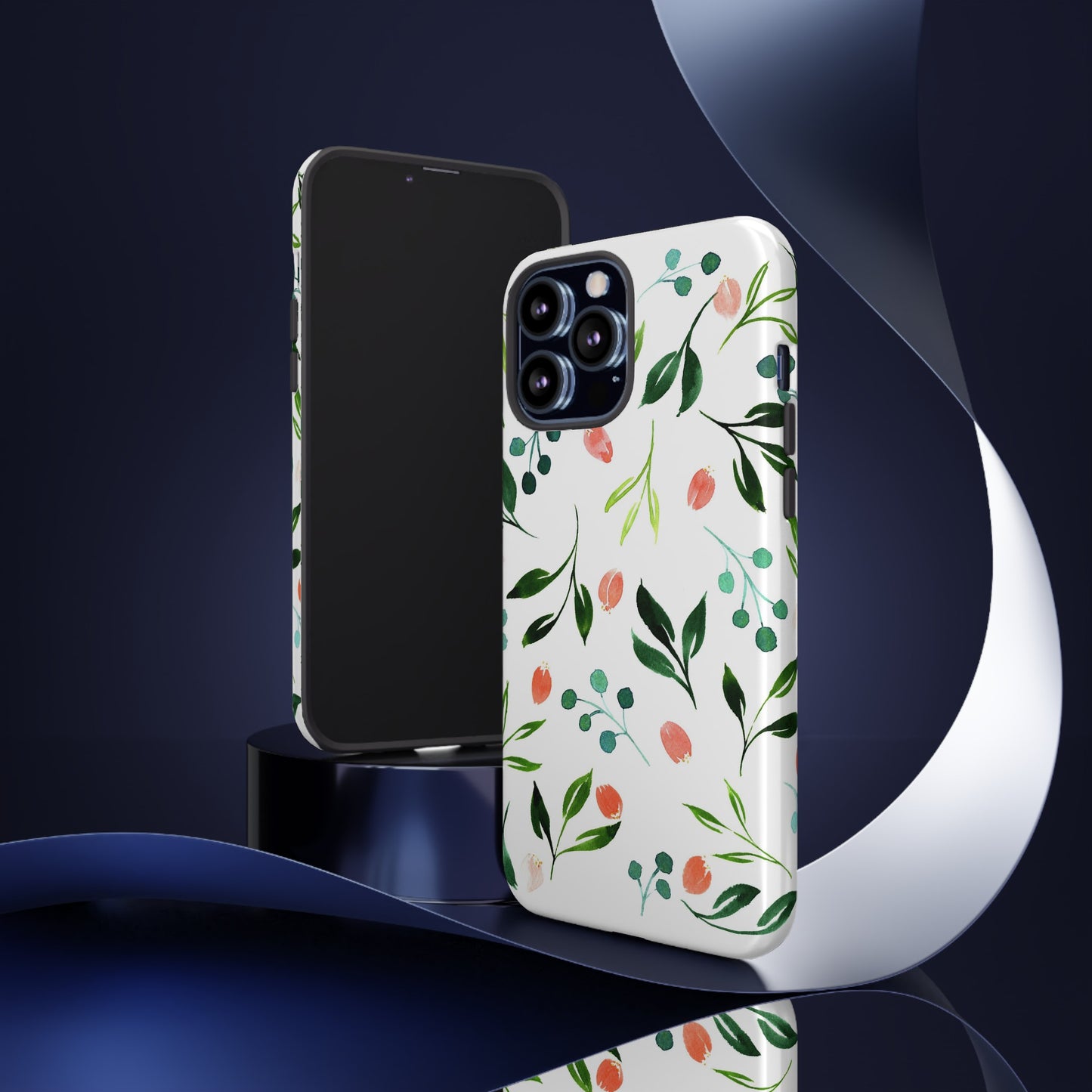 Green Floral Tough iPhone Case