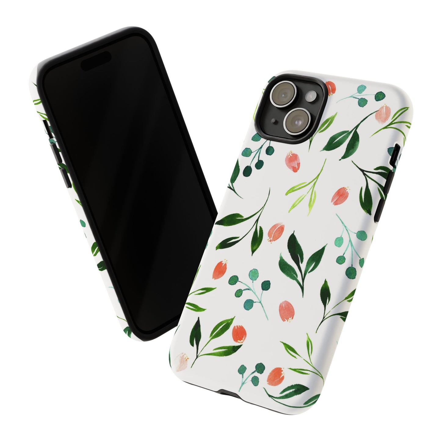 Green Floral Tough iPhone Case