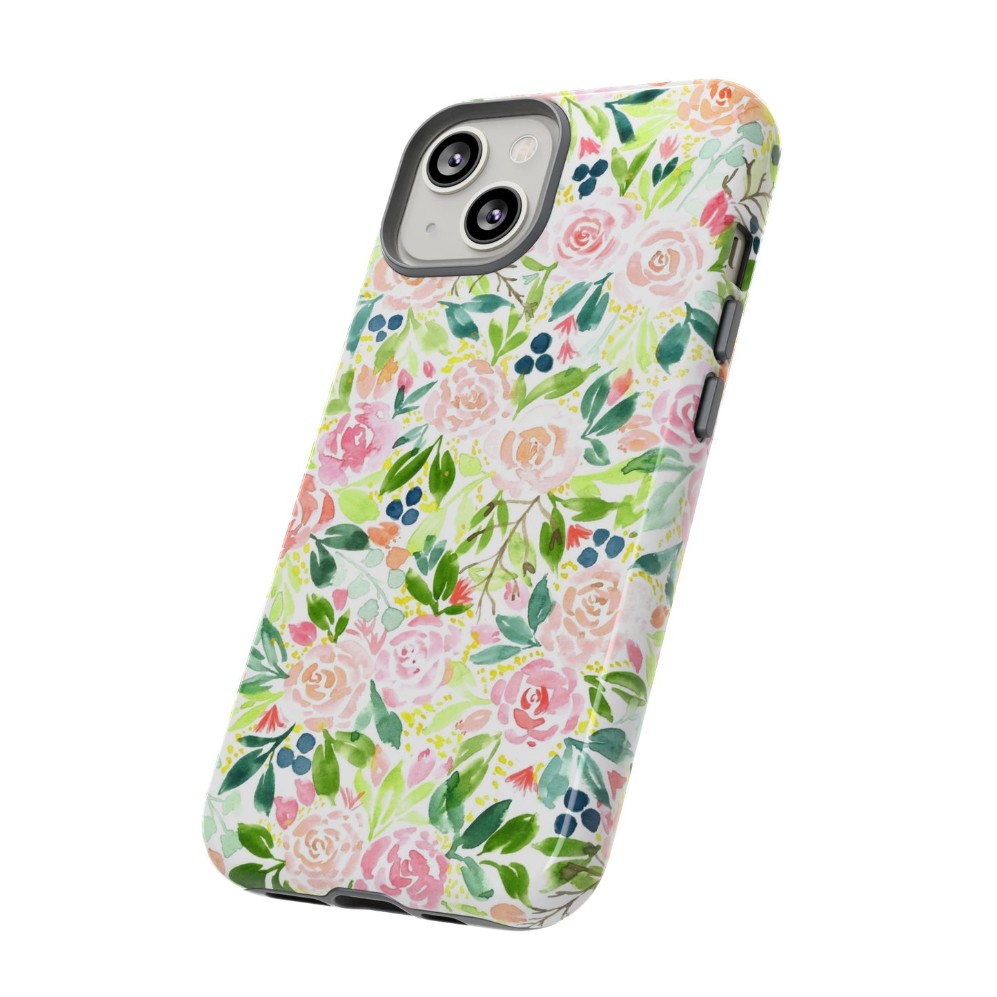 Pink Rose Pattern Tough iPhone Case