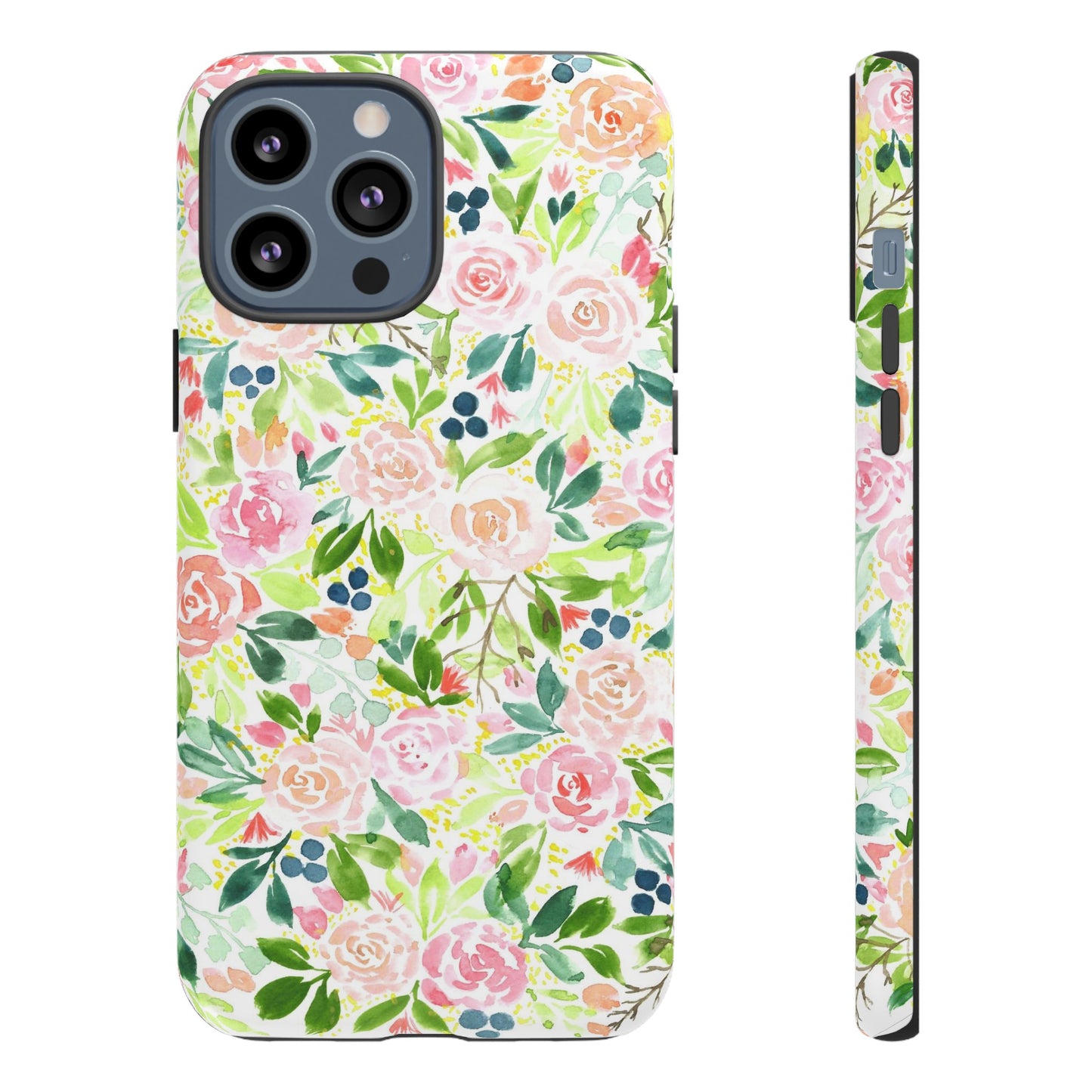 Pink Rose Pattern Tough iPhone Case