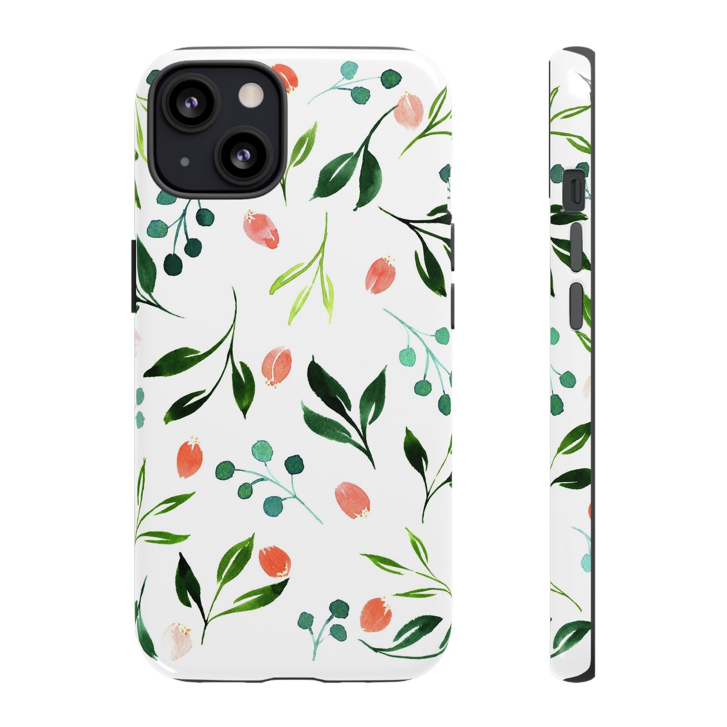 Green Floral Tough iPhone Case