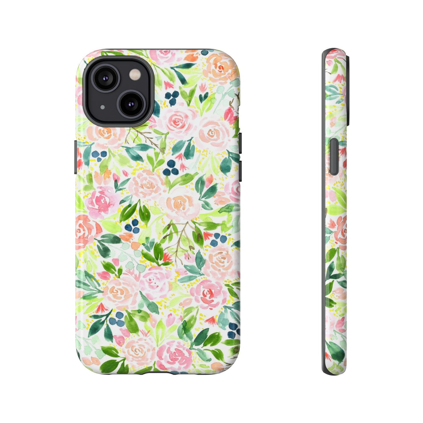 Pink Rose Pattern Tough iPhone Case