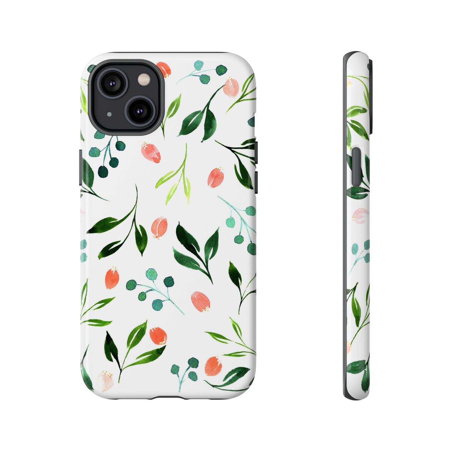 Green Floral Tough iPhone Case