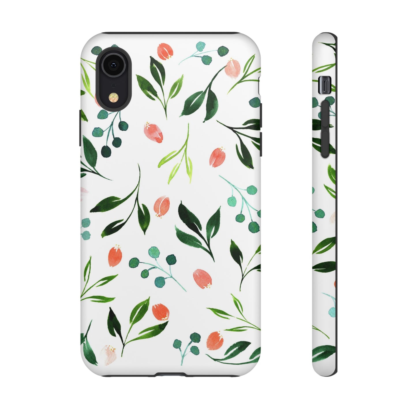 Green Floral Tough iPhone Case