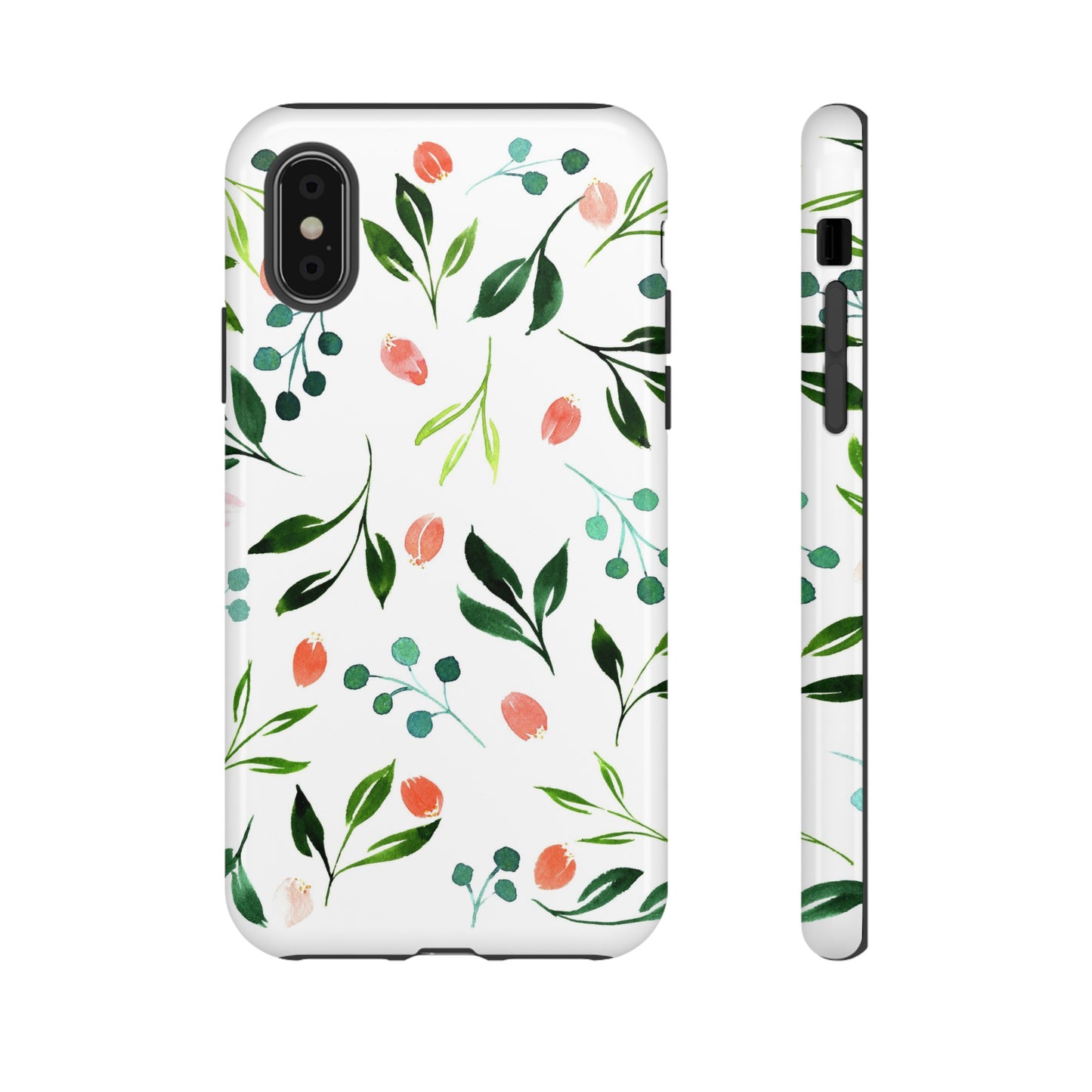 Green Floral Tough iPhone Case