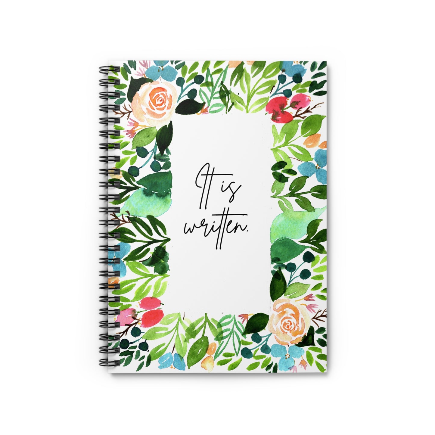 "It Is Written" Scripture Spiral Notebook - Ruled Line