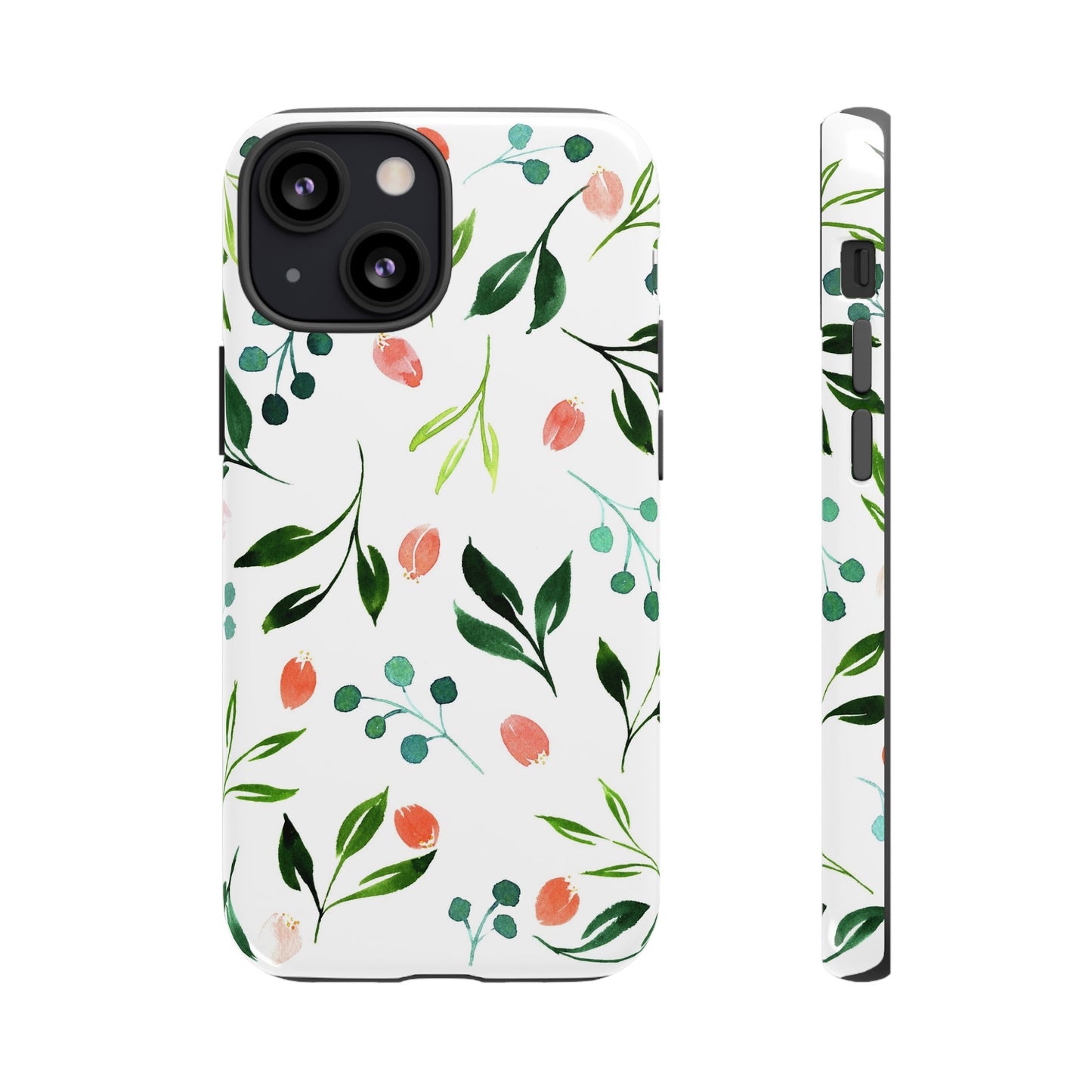 Green Floral Tough iPhone Case