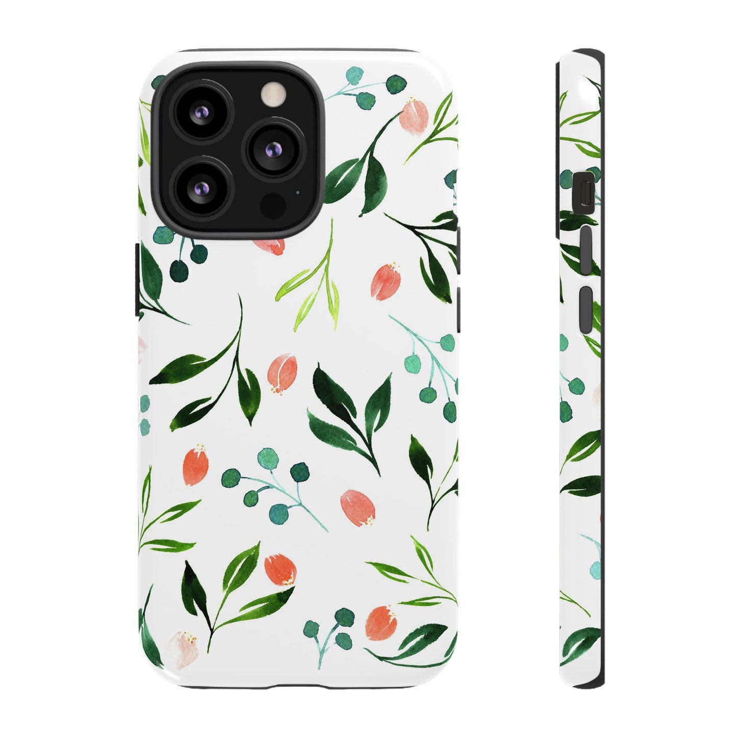 Green Floral Tough iPhone Case