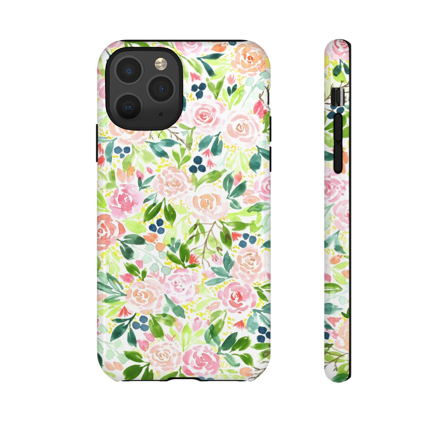 Pink Rose Pattern Tough iPhone Case