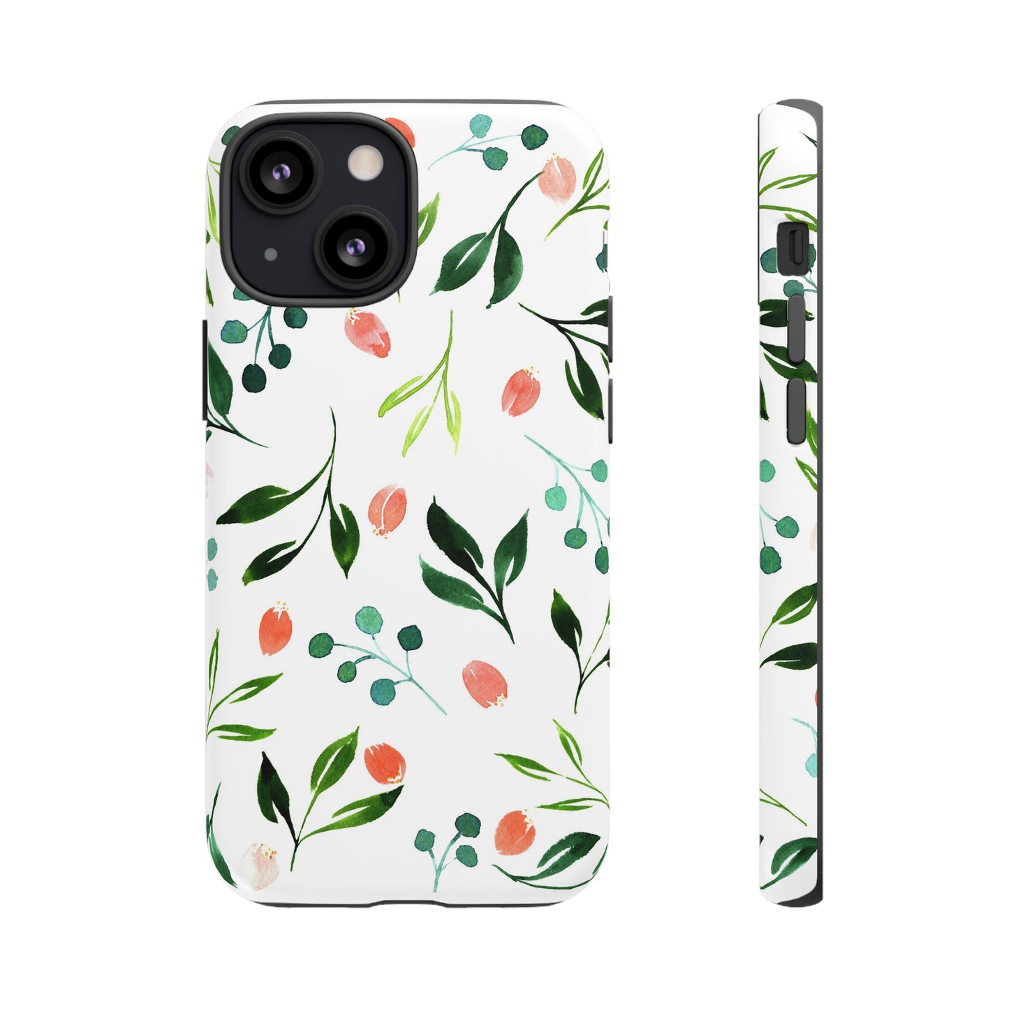 Green Floral Tough iPhone Case