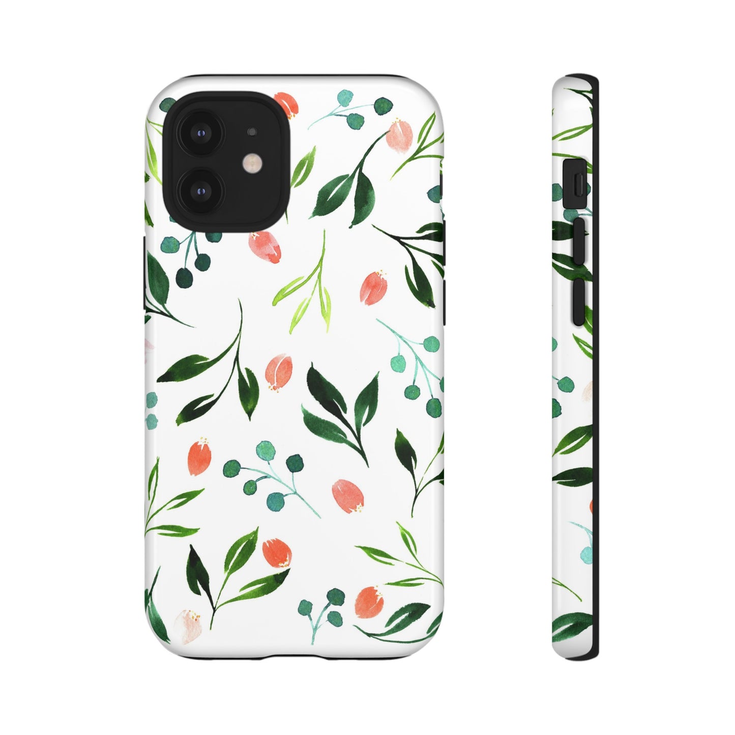 Green Floral Tough iPhone Case