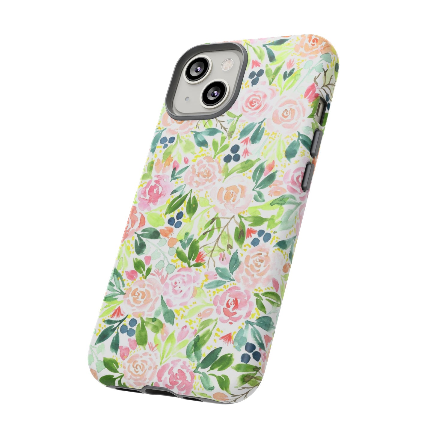 Pink Rose Pattern Tough iPhone Case