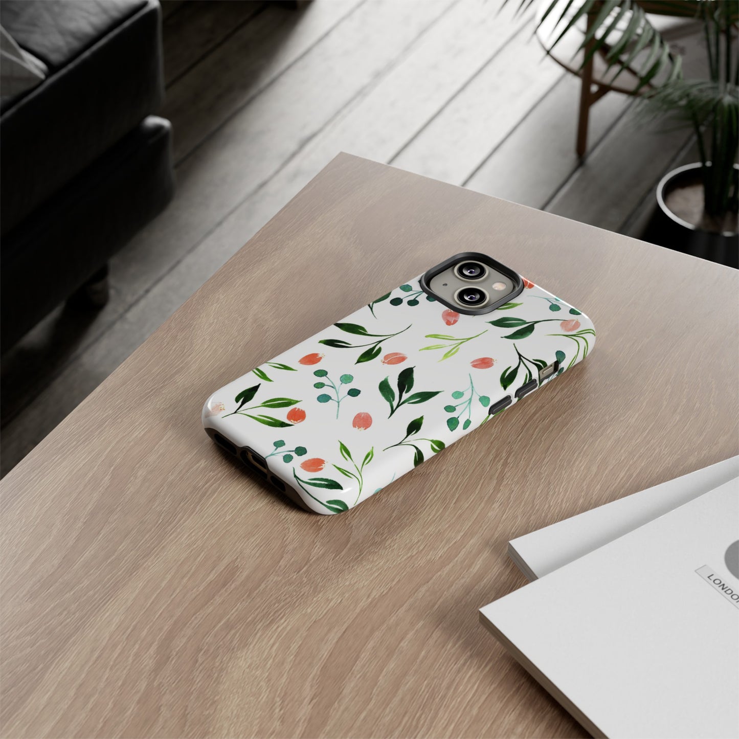 Green Floral Tough iPhone Case