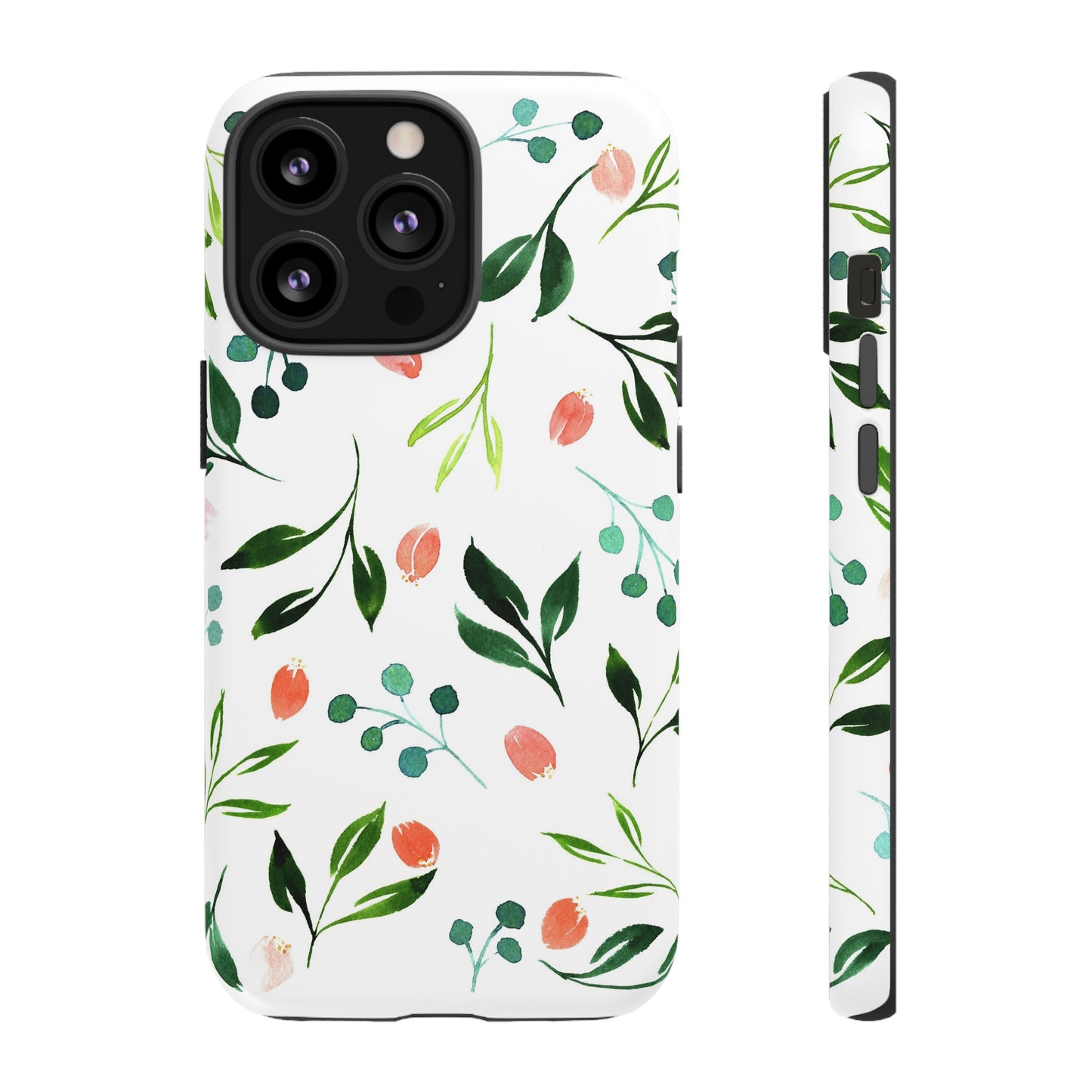 Green Floral Tough iPhone Case